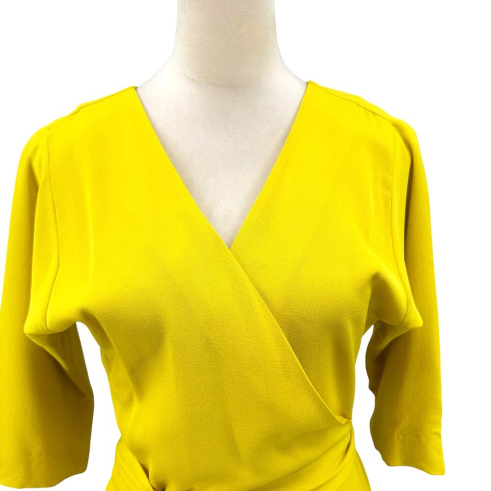 Diane von Furstenberg NWT Shannon Reversible Lemon Yellow Silk Wrap Dress DVF - Picture 4 of 13